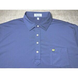 Peter Millar Masters Golf Polo Mens XL Striped Blue Augusta National Shirt